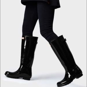 Hunter Original Black Adjustable Gloss Rain Boots